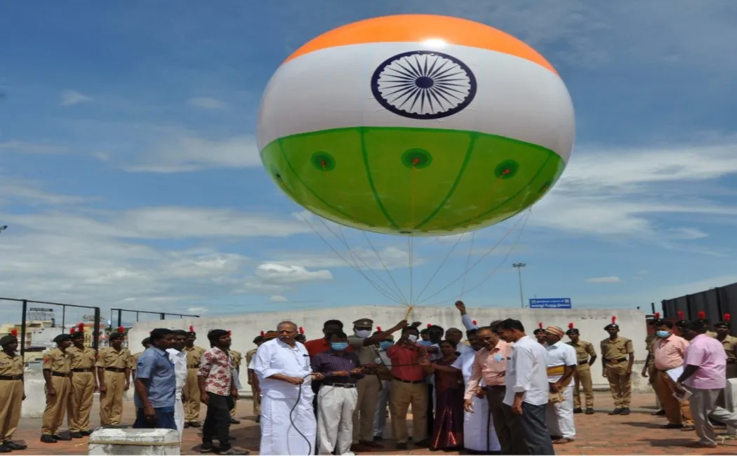 On the occasion of 75th Independence Day, G.T.N. A giant balloon flown on behalf of the education group!